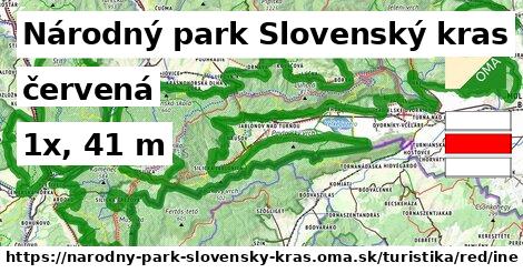 Národný park Slovenský kras Turistické trasy červená iná