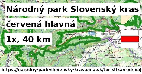 Národný park Slovenský kras Turistické trasy červená hlavná