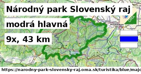 Národný park Slovenský raj Turistické trasy modrá hlavná