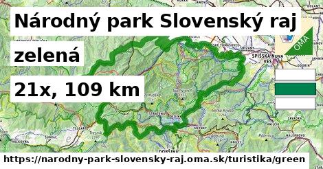 Národný park Slovenský raj Turistické trasy zelená 