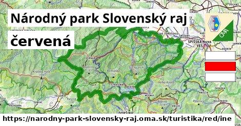 Národný park Slovenský raj Turistické trasy červená iná