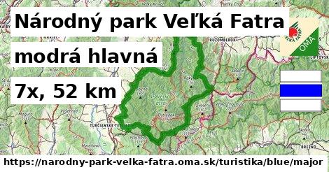 Národný park Veľká Fatra Turistické trasy modrá hlavná