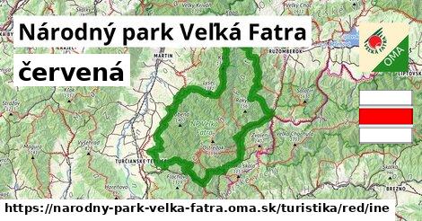 Národný park Veľká Fatra Turistické trasy červená iná