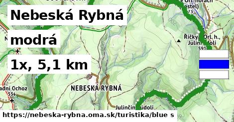 Nebeská Rybná Turistické trasy modrá 