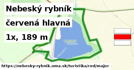 Nebeský rybník Turistické trasy červená hlavná