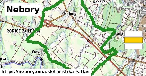 Nebory Turistické trasy  