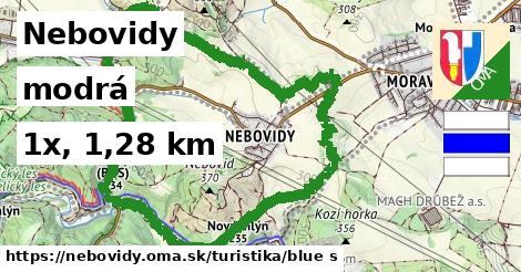 Nebovidy Turistické trasy modrá 