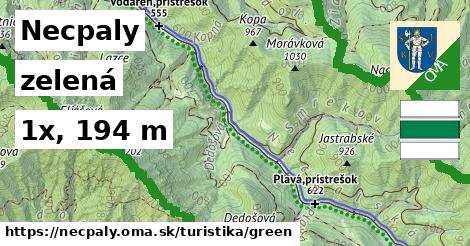 Necpaly Turistické trasy zelená 