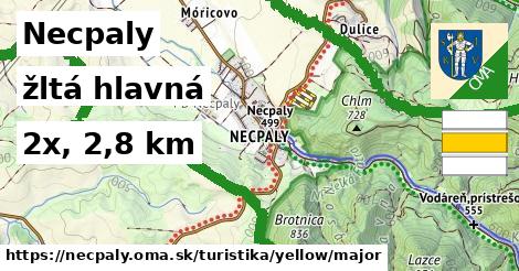 Necpaly Turistické trasy žltá hlavná