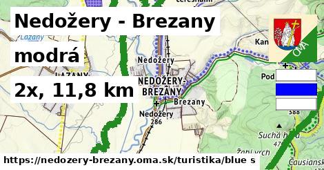 Nedožery - Brezany Turistické trasy modrá 