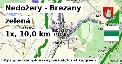 Nedožery - Brezany Turistické trasy zelená 