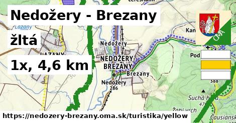 Nedožery - Brezany Turistické trasy žltá 