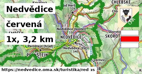 Nedvědice Turistické trasy červená 