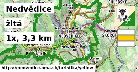 Nedvědice Turistické trasy žltá 