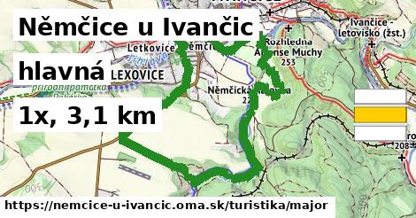 Němčice u Ivančic Turistické trasy hlavná 