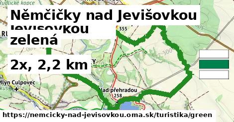Němčičky nad Jevišovkou Turistické trasy zelená 