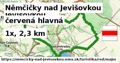 Němčičky nad Jevišovkou Turistické trasy červená hlavná