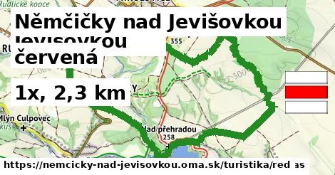Němčičky nad Jevišovkou Turistické trasy červená 