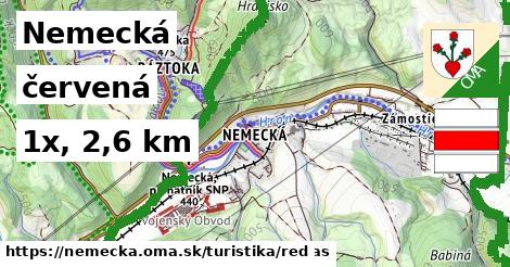 Nemecká Turistické trasy červená 