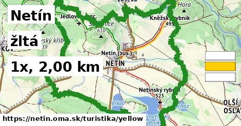 Netín Turistické trasy žltá 
