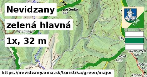 Nevidzany Turistické trasy zelená hlavná