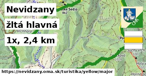 Nevidzany Turistické trasy žltá hlavná