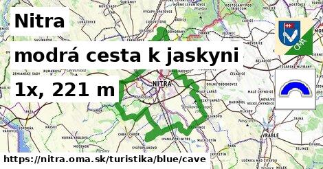 Nitra Turistické trasy modrá cesta k jaskyni