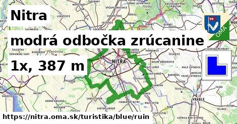 Nitra Turistické trasy modrá odbočka zrúcanine