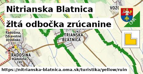 Nitrianska Blatnica Turistické trasy žltá odbočka zrúcanine