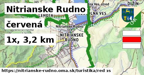 Nitrianske Rudno Turistické trasy červená 