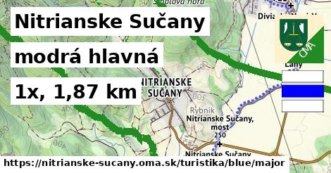 Nitrianske Sučany Turistické trasy modrá hlavná