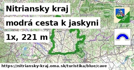 Nitriansky kraj Turistické trasy modrá cesta k jaskyni