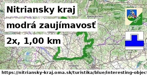 Nitriansky kraj Turistické trasy modrá zaujímavosť