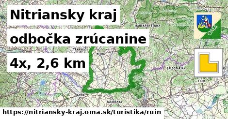 Nitriansky kraj Turistické trasy odbočka zrúcanine 