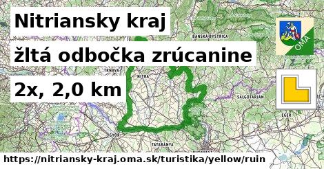 Nitriansky kraj Turistické trasy žltá odbočka zrúcanine