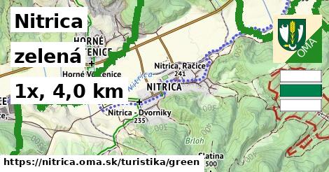 Nitrica Turistické trasy zelená 
