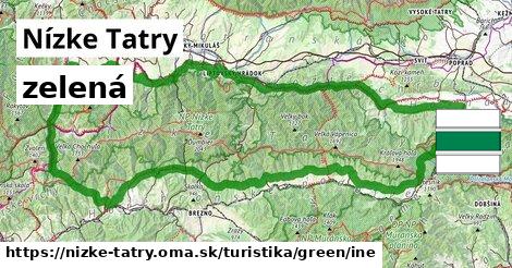 Nízke Tatry Turistické trasy zelená iná