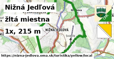 Nižná Jedľová Turistické trasy žltá miestna