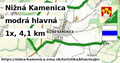 Nižná Kamenica Turistické trasy modrá hlavná