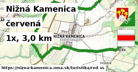 Nižná Kamenica Turistické trasy červená 