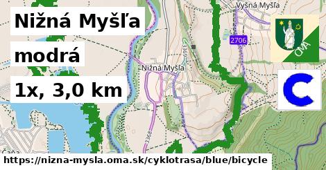 Nižná Myšľa Cyklotrasy modrá bicycle