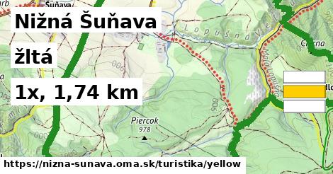 Nižná Šuňava Turistické trasy žltá 