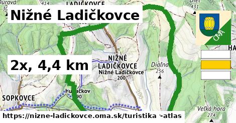 Nižné Ladičkovce Turistické trasy  