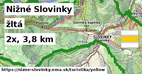 Nižné Slovinky Turistické trasy žltá 