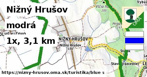 Nižný Hrušov Turistické trasy modrá 
