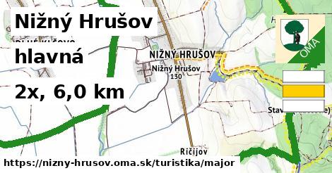 Nižný Hrušov Turistické trasy hlavná 