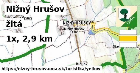 Nižný Hrušov Turistické trasy žltá 