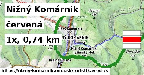 Nižný Komárnik Turistické trasy červená 