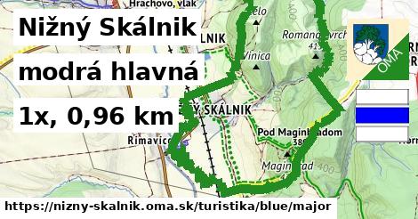Nižný Skálnik Turistické trasy modrá hlavná