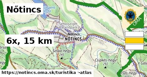 Nőtincs Turistické trasy  